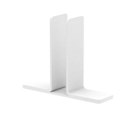 Free-standing white screen clamps (set of 2) with a minimalist design for secure monitor support.