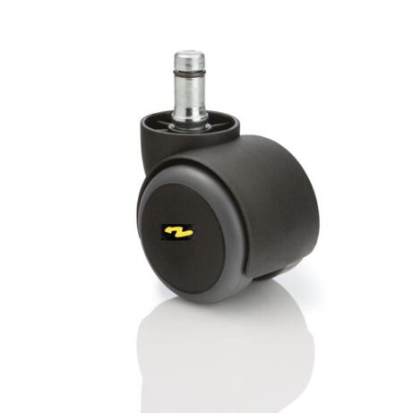 Antistatic ESD castor wheel for office chairs, set of 5, featuring a black design and sturdy metal stem.