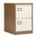 Bisley 2 Drawer Contract Steel Filing Cabinet in Coffee/Cream finish, featuring two locking drawers with label holders.