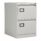 Bisley 2 Drawer Contract Steel Filing Cabinet in Goose Grey with a lock and label holders.