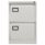 Bisley 2 Drawer Contract Steel Filing Cabinet in light grey with central locking and anti-tilt safety features.
