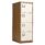 Bisley 4 Drawer Contract Steel Filing Cabinet in Coffee/Cream with four cream drawers and black label holders.