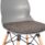 AQUILO grey café chair with upholstered seat pad, wooden legs, and compact design for breakout and meeting spaces.