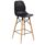AQUILO café chair in black shell with wood and black metal legs, suitable for breakout and meeting spaces.