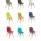 Nine AQUILO café chairs in various shell colors, featuring wood legs, ideal for flexible meeting and breakout spaces.