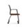 Avior Mesh chair featuring a wheeled design, black frame, and upholstered orange seat with a mesh back.