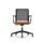 Avior Mesh executive chair with orange upholstered seat, mesh back, and black wheeled base for easy mobility.