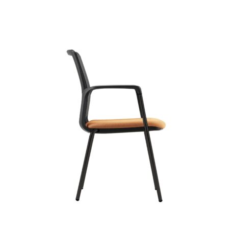 Avior Mesh chair with upholstered seat and cantilever frame, featuring a sleek black finish.