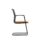 Avior Mesh cantilever chair with a mesh back and upholstered orange seat, featuring a sleek black frame.