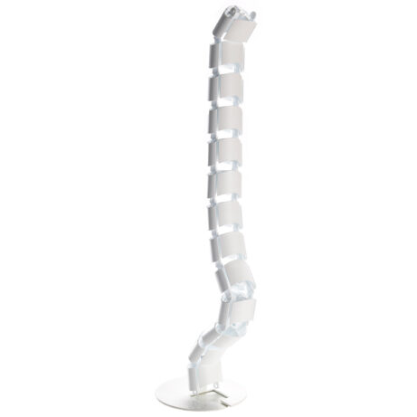 Universal Cable Management Spine in opaque white, designed for organized cable management in office environments.