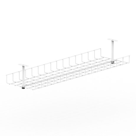 Evolve Impulse B2B Desk Cable Management Basket in white, designed for organized cable management under desks.