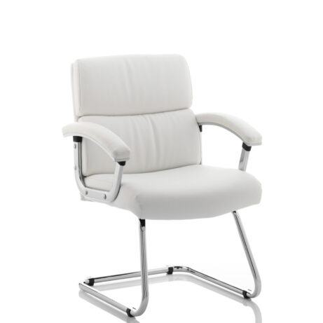 Desire Medium Back Leather Cantilever Visitor Chair with Arms