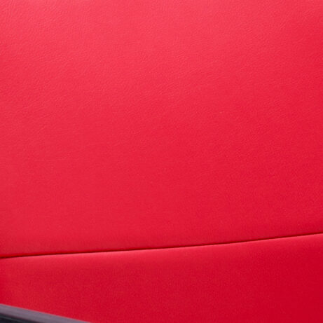 Echo Medium Back Leather Cantilever Visitor Chair, red leather upholstery, chrome cantilever frame, contemporary design.