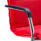 Echo Medium Back Leather Cantilever Visitor Chair, red leather upholstery, chrome cantilever frame, features padded arms for comfort.