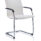 Echo Medium Back Leather Cantilever Visitor Chair with Arms in white, featuring chrome finish and padded seat.