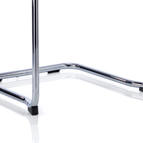 Chrome cantilever base of the Echo Medium Back Leather Cantilever Visitor Chair. Durable and practical design for office use.