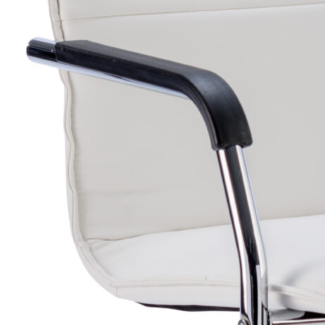 Echo Medium Back Leather Cantilever Visitor Chair with Arms, featuring chrome frame and durable leather upholstery.
