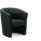 Neo Single Tub Soft Seating Arm Chair in black fabric, featuring a rounded design and open base for modern comfort.