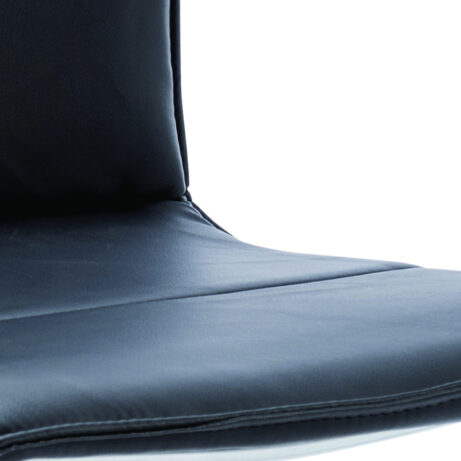 Echo Medium Back Leather Cantilever Visitor Chair with Arms in black leather, featuring a chrome cantilever frame.
