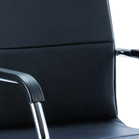 Echo Medium Back Leather Cantilever Visitor Chair with Arms, featuring leather upholstery and chrome cantilever frame.