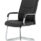 Carter Medium Back Black Leather Cantilever Visitor Office Chair with Arms