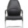 Mien High Back Leather Cantilever Visitor Office Chair with chrome frame and black leather upholstery, suitable for meetings and reception.