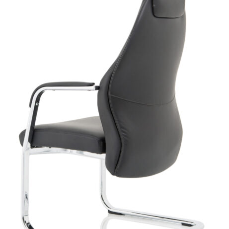 Mien High Back Leather Cantilever Visitor Office Chair with chrome frame, designed for comfort in reception and meeting areas.