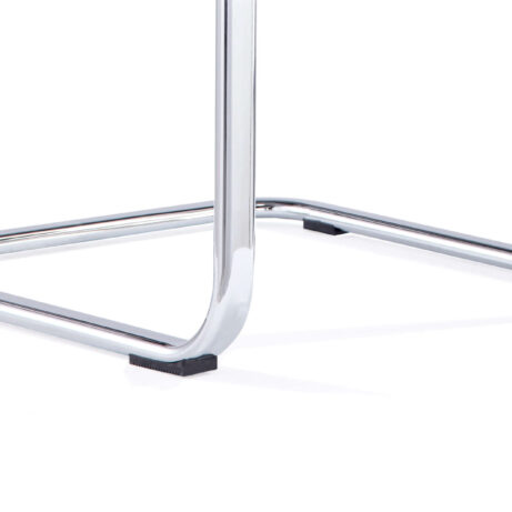 Chrome cantilever frame of Mien High Back Leather Visitor Office Chair, designed for durability and comfort in meeting areas.