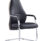 Mien High Back Leather Cantilever Visitor Office Chair in black and mink with chrome legs.
