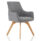 Carmen Grey Fabric Visitor Chair with wooden legs, featuring a modern design and comfortable armrests.