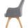 Carmen grey fabric visitor chair with wooden legs, featuring a modern design and soft upholstery.