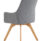 Carmen grey fabric visitor chair with wooden legs, designed for meetings and reception areas.