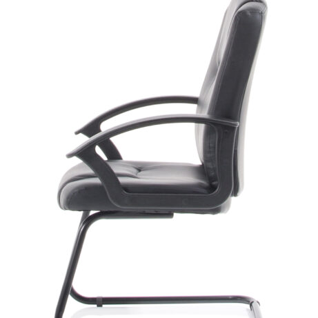 Bella Medium Back Black Bonded Leather Black Frame Cantilever Visitor Chair