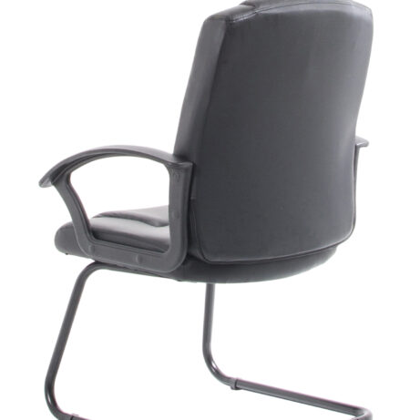 Bella Medium Back Black Bonded Leather Black Frame Cantilever Visitor Chair