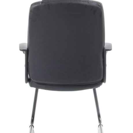Bella Medium Back Black Bonded Leather Black Frame Cantilever Visitor Chair