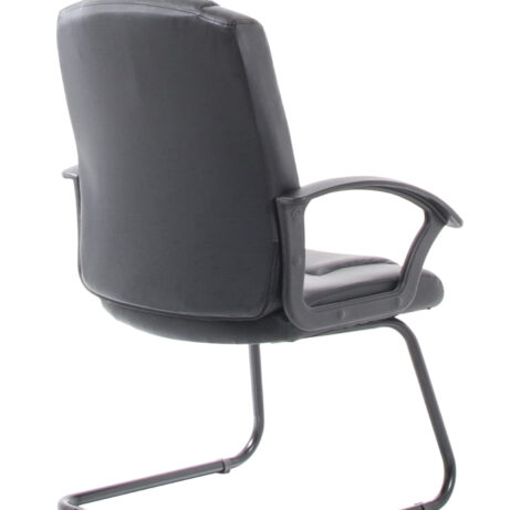Bella Medium Back Black Bonded Leather Black Frame Cantilever Visitor Chair