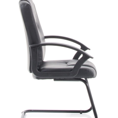 Bella Medium Back Black Bonded Leather Black Frame Cantilever Visitor Chair