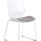 Florence Sled White Frame Visitor Chair with grey fabric seat and smooth, modern design.