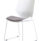 Florence Sled White Frame Fabric Seat Visitor Chair with a white sled frame and gray fabric seat, designed for compact spaces.