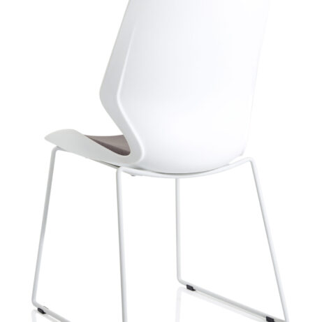 Florence Sled Visitor Chair with white sled frame and fabric seat, ideal for compact guest seating.