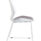 Florence Sled Chair with white frame and gray fabric seat, designed for modern guest seating in compact spaces.