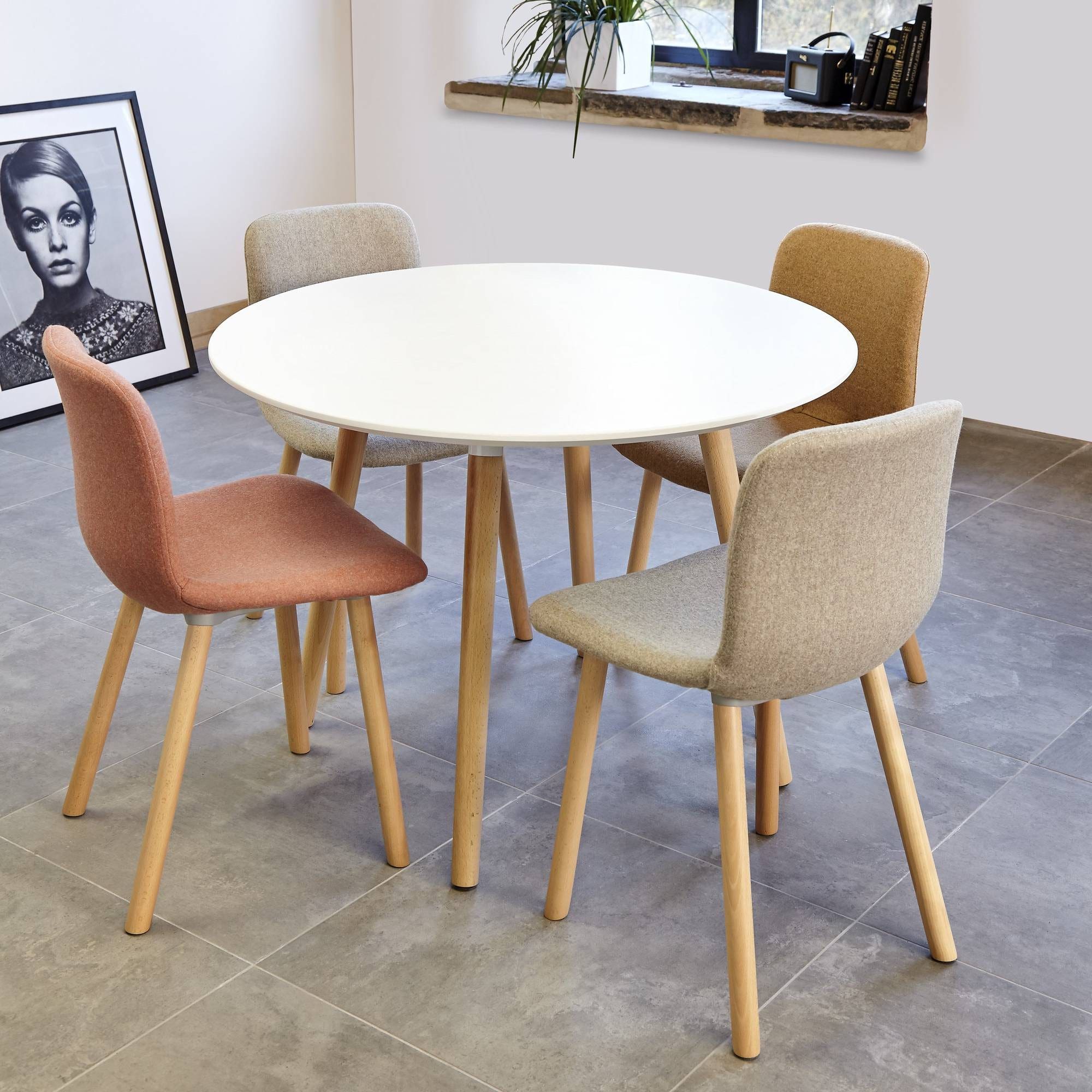 BEN Upholstered Chair on Wooden Legs