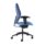 BLAST Task Chair with a blue fabric finish, featuring a curved backrest, adjustable height, and rolling base for mobility.