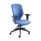 BLAST Task Chair in blue fabric, featuring a curved backrest, adjustable height, and synchronized seat movement.