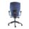 BLAST Task Chair with a blue fabric finish, featuring a curved backrest and adjustable height, mounted on a black base.