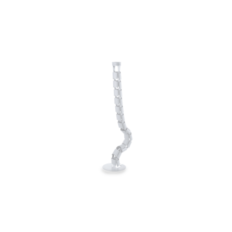Vertical Cable Manager in opaque finish, flexible design with curved segments, mounted on a circular base.