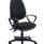 Versi 2 Lever Operator Chair with fixed arms and black fabric upholstery on a wheeled base.