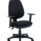 Versi 2 Lever Operator Chair with adjustable arms in black fabric and black base.