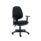 Versi 2 Lever Operator Chair with adjustable arms in black fabric and black base.