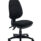 Versi 2 Lever Operator Chair, no arms, black fabric, adjustable height, five-star base with wheels.